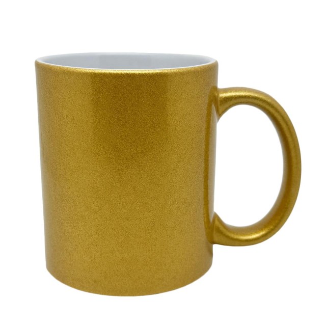 Caneca de Cerâmica Dourada Brilhante para Sublimação