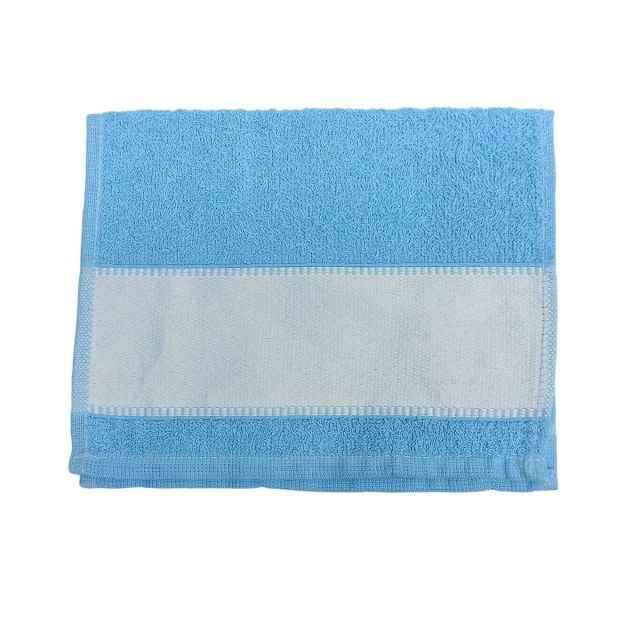 Toalha de Lavabinho 23x38,5cm com Tarja para Sublimação Azul Claro
