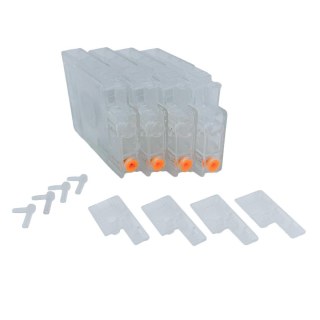 Cartucho Transparente com Bolsa de Ar para Bulk Ink HP 711 712 932 933 950 951 952 953 954 955 964 (SEM CHIP) | - Kit 4 Cores na Sulink