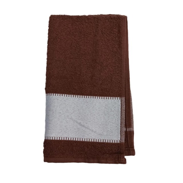 Toalha de Lavabo 28x50cm com Tarja para Sublimação Marrom