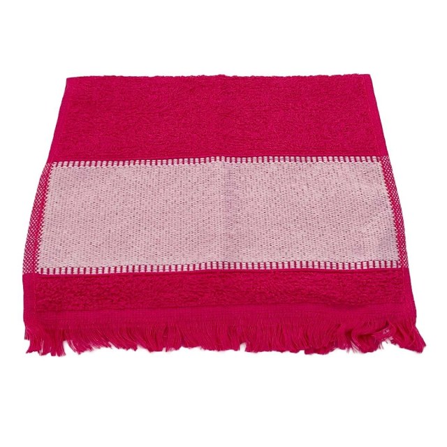 Toalha Social com Franja 23x35cm com Tarja para Sublimação Pink