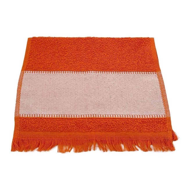 Toalha Social com Franja 23x35cm com Tarja para Sublimação Laranja Verão