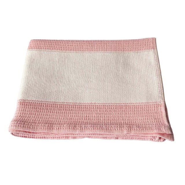 Pano de Copa de Pique SEM Renda 45x66cm com Tarja para Sublimação Rosa Claro