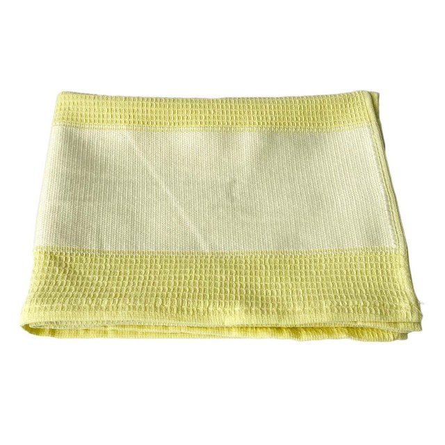 Pano de Copa de Pique SEM Renda 45x66cm com Tarja para Sublimação Amarelo Claro