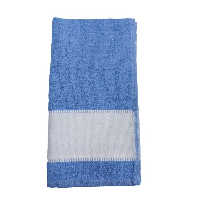 Toalha Fitness 30x80cm com Tarja para Sublimação Azul Céu