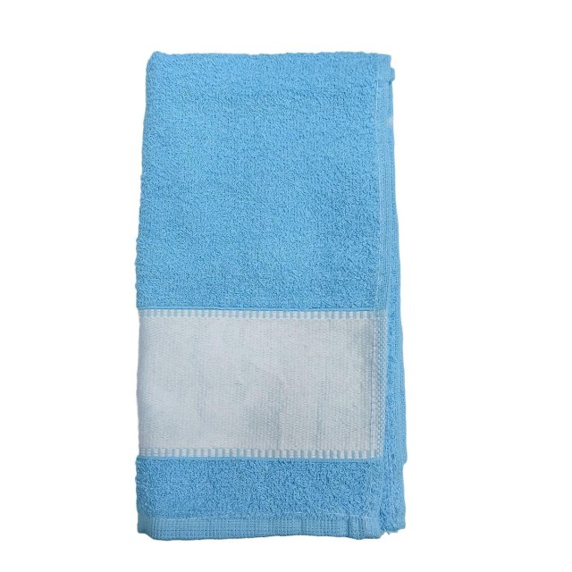 Toalha Fitness 30x80cm com Tarja para Sublimação Azul Claro