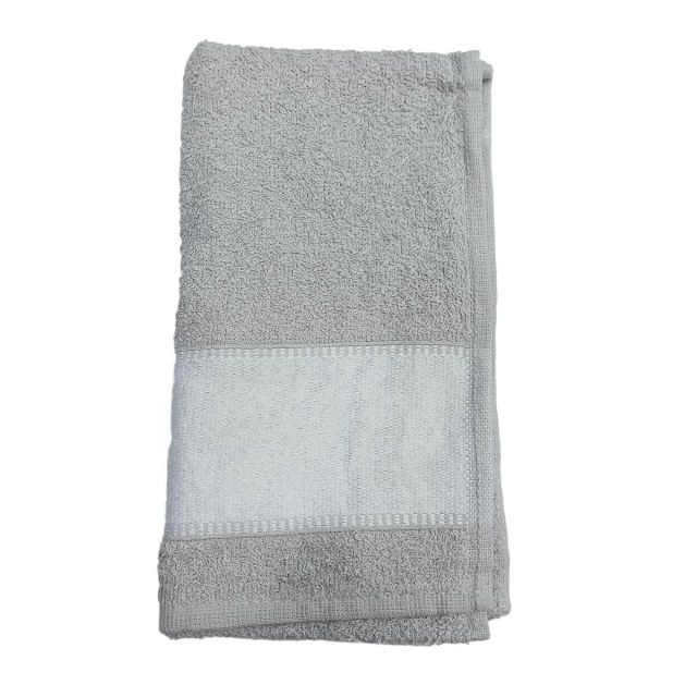 Toalha Fitness 30x80cm com Tarja para Sublimação Prata - Cinza Claro