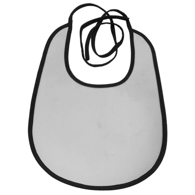 BABADOR TRADICIONAL BEBÊ 27X20CM EM NEOPRENE NEOPLEX BRANCO/PRETO PARA SUBLIMAÇÃO