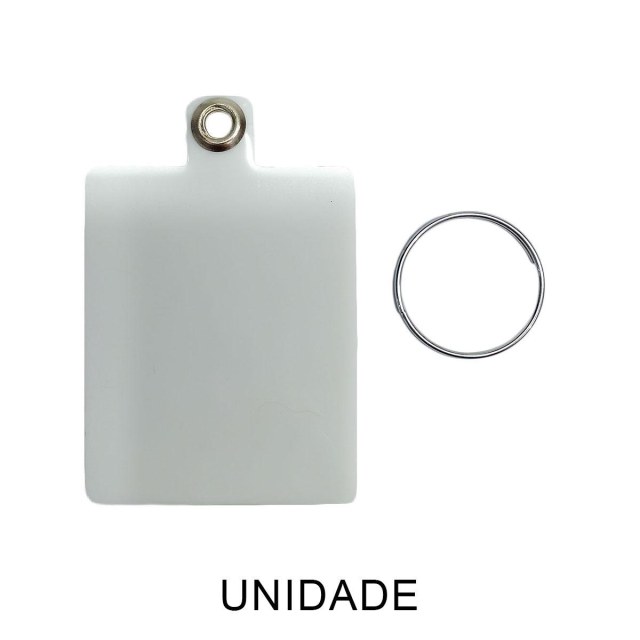 Chaveiro Laminado PVC Branco para Sublimação | Retangular 4x5cm (SE)