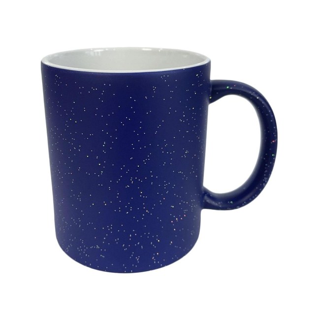 Caneca de Cerâmica Mágica com Glitter para Sublimação | Azul