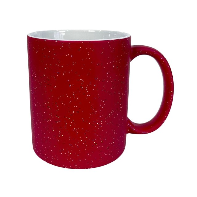 Caneca de Cerâmica Mágica com Glitter para Sublimação | Vermelha