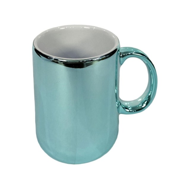 Caneca de Cerâmica Espelho 325ml para Sublimação | Verde Tiffany