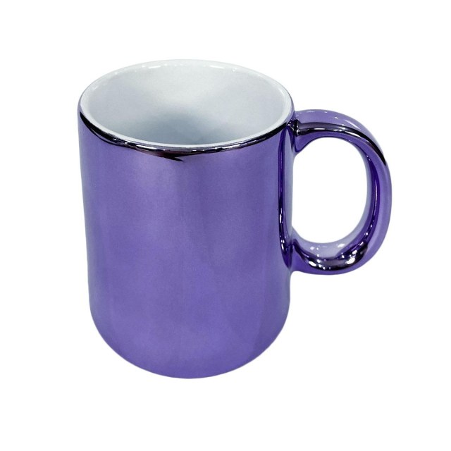 Caneca de Cerâmica Espelho 325ml para Sublimação | Roxa