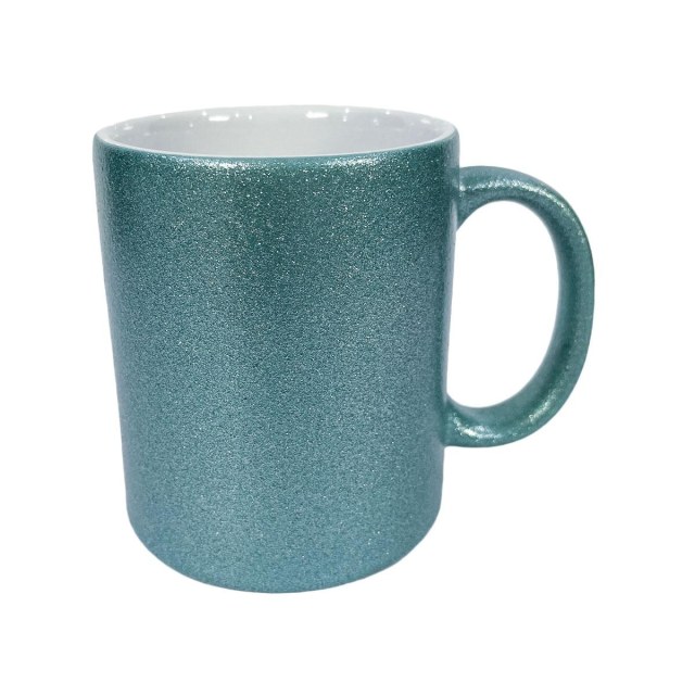 Caneca de Cerâmica Glitter Inteira Texturizada para Sublimação | Azul
