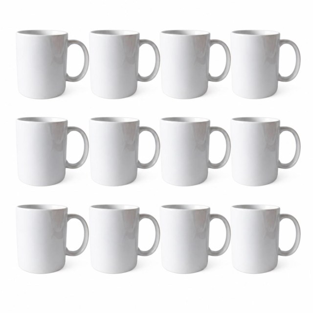 Caneca de Cerâmica Branca Classe A para Sublimação (JKB) | Colmeia com 12 Unidades