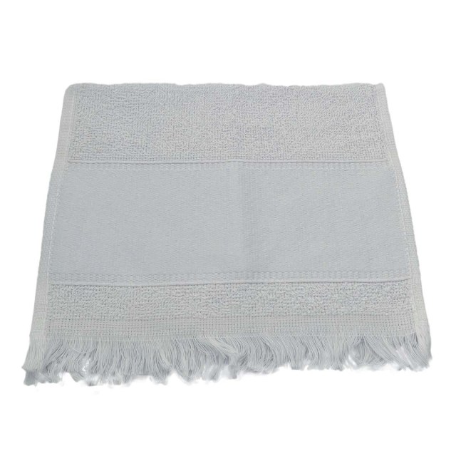 Toalha Social com Franja 23x35cm com Tarja para Sublimação Branco