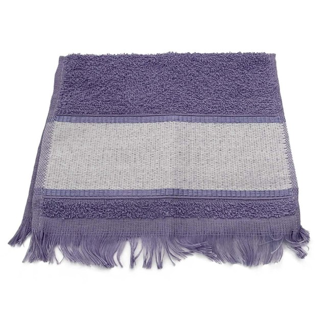 Toalha Social com Franja 24x37cm com Tarja para Sublimação Violeta