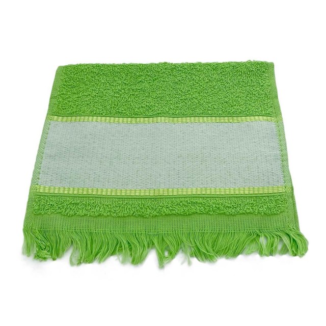 Toalha Social com Franja 24x37cm com Tarja para Sublimação Verde Limão