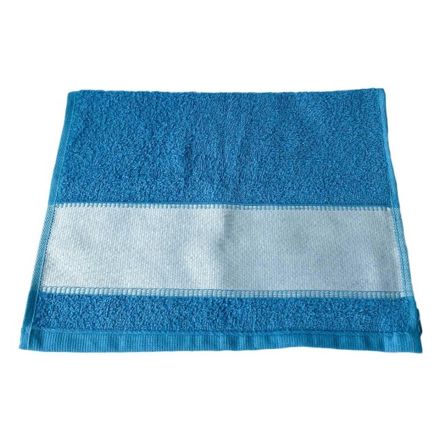 Toalha de Lavabo 28x46,5cm com Tarja para Sublimação Azul Cyan