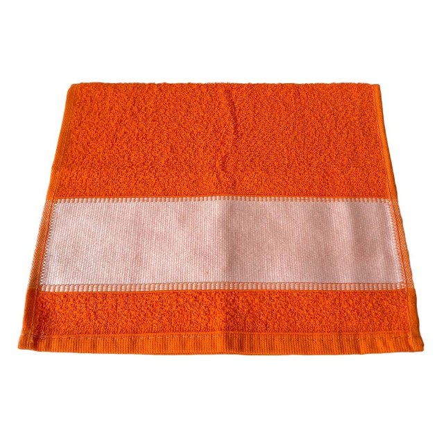 Toalha de Lavabo 28x46,5cm com Tarja para Sublimação Laranja Vibrante