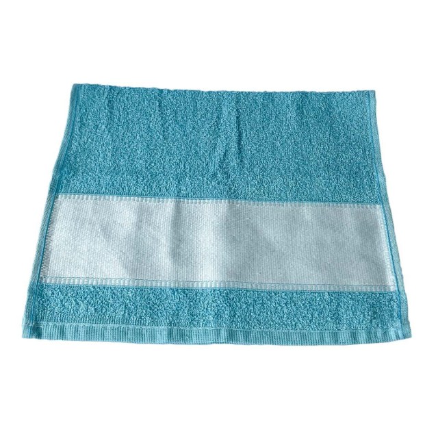 Toalha de Lavabo 28x46,5cm com Tarja para Sublimação Azul Claro