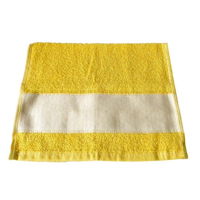 Toalha de Lavabo 28x46,5cm com Tarja para Sublimação Amarelo Claro