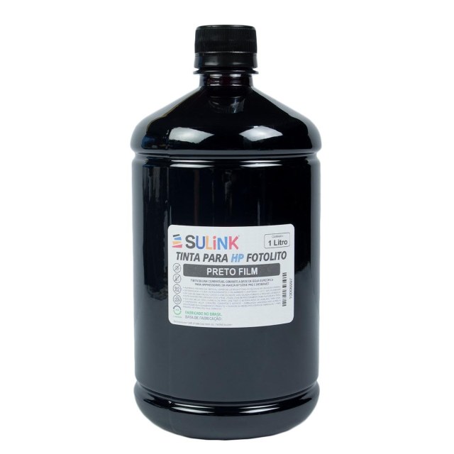 Tinta Sulink para HP Fotolito Corante Preto | 1 Litro