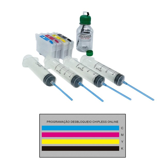 Kit Cartucho Recarregável para Epson XP-4100 XP-4101 XP-4105 XP-4150 XP-4155 | Sem Tinta (+ Programação Online Sem Chip)