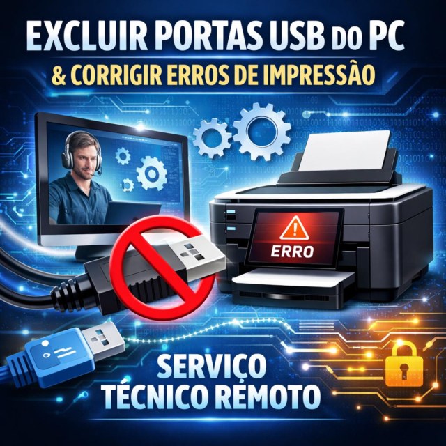 Serviço Técnico de Acesso Remoto para Excluir Portas UBS do PC