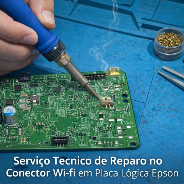 Serviço Técnico de Reparo no Conector Wi-fi em Placa Lógica Epson