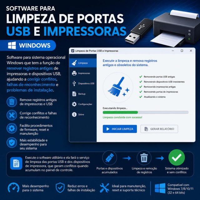 Software para Limpeza de Portas USB e Impressoras - Windows