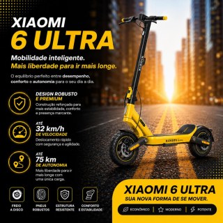 Patinete Elétrico Xiaomi 6 Ultra 1200W MAX 75KM 32KM/H na Sulink