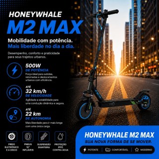 Patinete Elétrico HoneyWhale M2 Max 22KM 32KM/H na Sulink