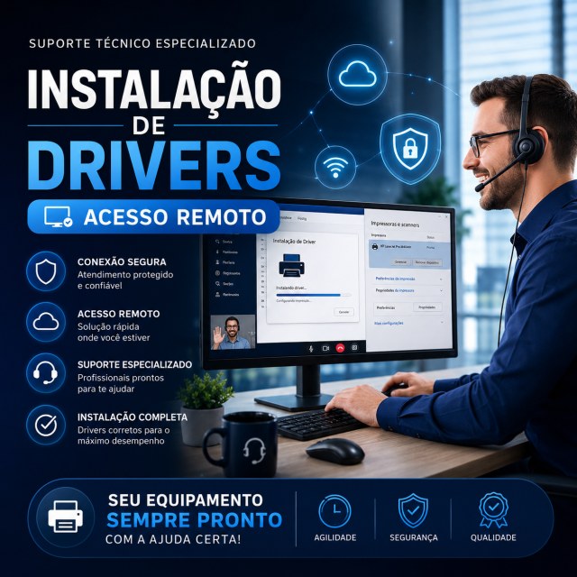 Serviço Técnico de Acesso Remoto para Instalação de Drivers de Impressora