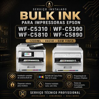 INSTALADO | Bulk Ink para Impressora Epson WF-C5310 WF-C5390 WF-C5810 WF-C5890 | 1200ml - Vazio / Sem Tinta na Sulink