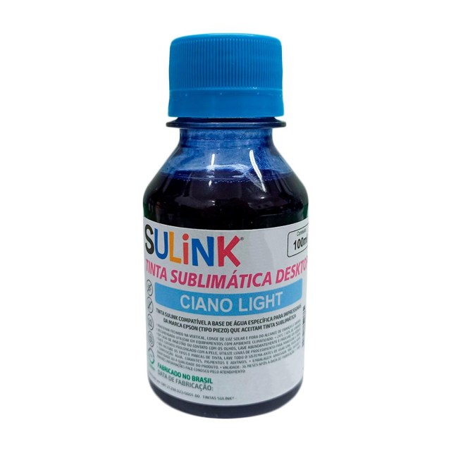 Tinta Sulink para Epson Desktop Sublimática | 100ml Ciano Light