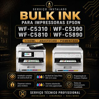 INSTALADO | Bulk Ink para Impressora Epson WF-C5310 WF-C5390 WF-C5810 WF-C5890 | 1200ml - Pigmentada na Sulink