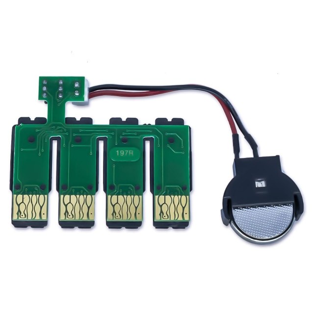 Placa Reset Chip Full para Bulk Ink Epson 4 Cores | Modelo: 197-196R3G22 Botão Reset com Bateria