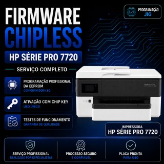 Firmware ChipLess Completo HP Série Pro 7720 | Programação EEPROM + Ativação com Chip Key na Sulink