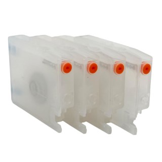 Cartucho Transparente com Bolsa de Ar para Bulk Ink HP 711 712 932 933 950 951 952 953 954 955 964 (SEM CHIP) | 4 Cores – Com Presilha para Mangueira na Sulink