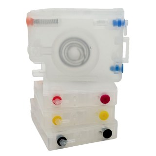 Cartucho Transparente com Bolsa de Ar para Bulk Ink HP 711 712 932 933 950 951 952 953 954 955 964 (SEM CHIP) | 4 Cores – Com Presilha para Mangueira na Sulink