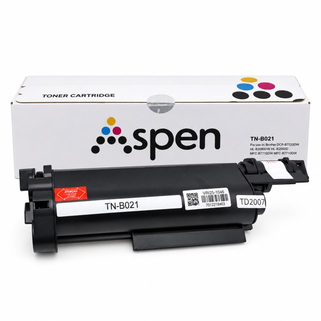 Cartucho de Toner Compatível TN-B021 Preto para Brother DCP-B7520DW, DCP-B7535DW e HL-B2080DW