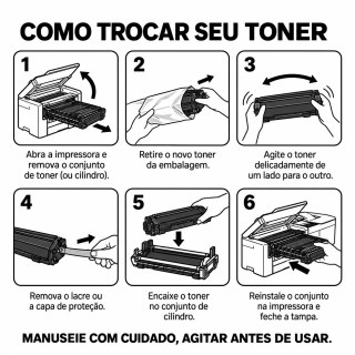 Cartucho de Toner Compatível TN-1060 Preto para Brother HL-1112, HL-1202, HL-1212W, DCP-1512, DCP-1602 e DCP-1617NW na Sulink