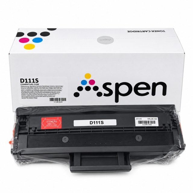 Cartucho de Toner Compatível MLT-D111S Preto para Samsung Xpress M2020, M2022, M2070, M2070W e M2070FW