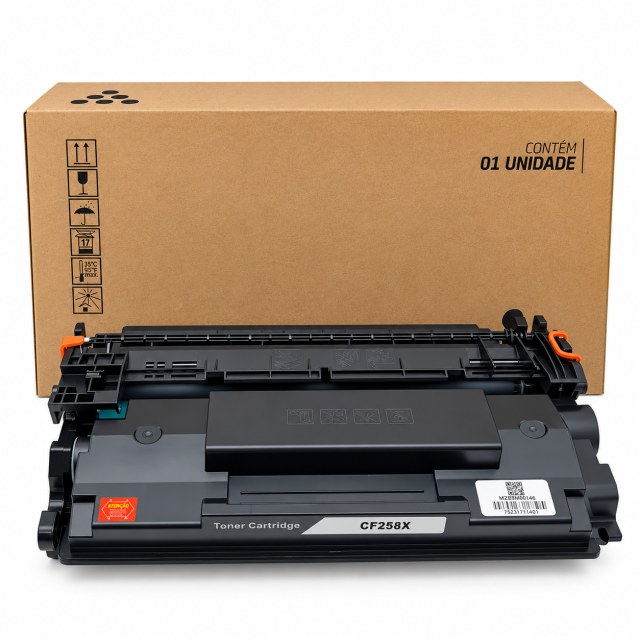 Cartucho de Toner Compatível CF258X / 58X Preto com Chip para HP LaserJet Pro M404, M428, Enterprise M406 e M430