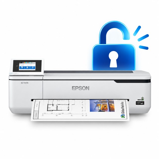 Impressora Plotter Epson SureColor T3170 (A1) 24" com Firmware Chipless | Sem Bulk Ink