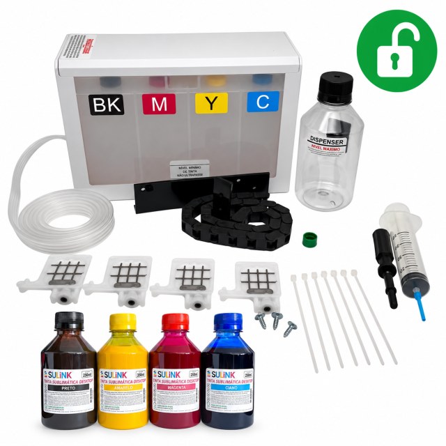 Bulk Ink para Plotter Epson T3170 A1 24" para Instalação com Cartucho | Sublimático, Com Programação