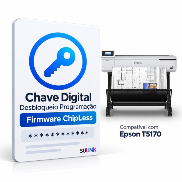 Epson T5170 | Chave Key de Ativação Desbloqueio Firmware ChipLess