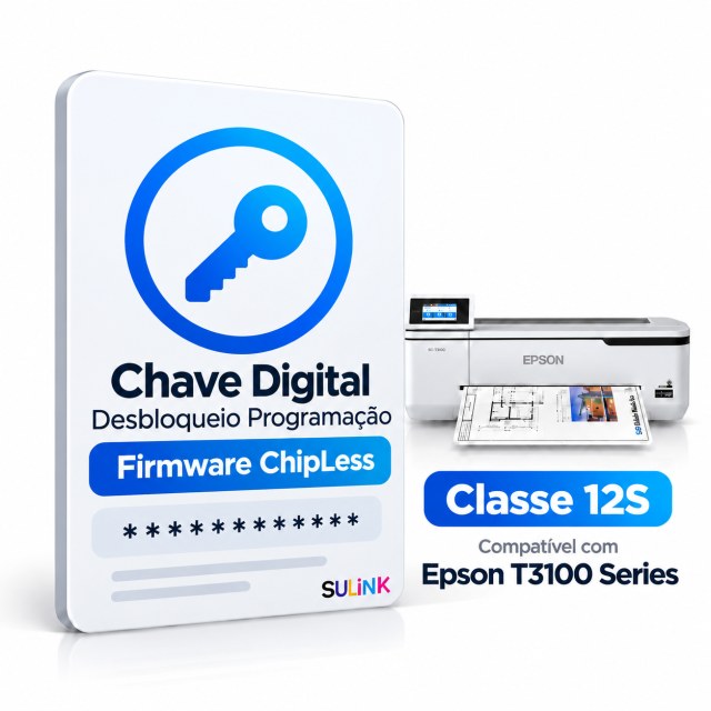 Chave Key de Ativação Firmware ChipLess para Impressora Epson | Classe 12S