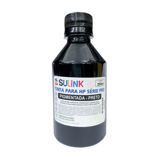 Tinta Sulink para HP Série PRO Pigmentada | 250ml Preto